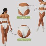 Ziboola Women's High Waisted Cotton Cheeky Panties