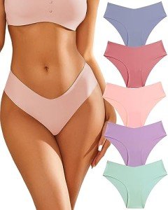 FINETOO Women’s Seamless No Show Briefs 5 Pack