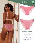 FINETOO Women's Lace Hipster Bikini Panties 5 Pack