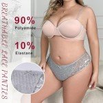 High Waisted Lace Thong Underwear - 6 Pack