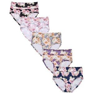 High Waisted Seamless Plus Size Floral Panties 5 Pack