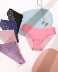 FINETOO Women's Lace Hipster Bikini Panties 5 Pack