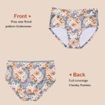 High Waisted Seamless Plus Size Floral Panties 5 Pack