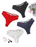 Avidlove Women's Lace Cheeky Criss Cross Panty Pack