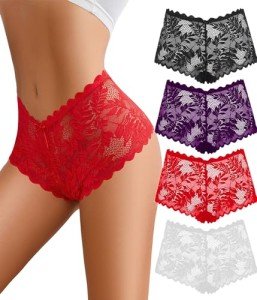 Avidlove Floral Lace Boy Shorts – 4 Pack