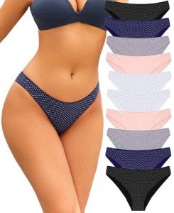 Knowyou Women's Cute Cotton Cheeky Panties 10-Pack