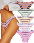 Cheeky Stripes Cotton Hipster Bikini Panties for Women