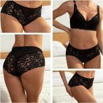 High Waisted Floral Lace Cheeky Hipster Panties 6 Pack