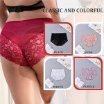 High Waisted Floral Lace Cheeky Hipster Panties 6 Pack