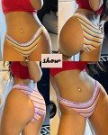 Cheeky Stripes Cotton Hipster Bikini Panties for Women