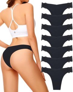 Levao Women's Seamless No Show Lace Bikini 7-Pack