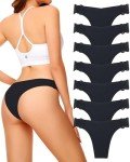 Levao Women's Seamless No Show Lace Bikini 7-Pack