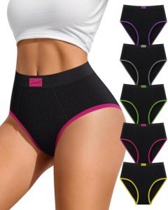 MIOTAN Women's 5 Pack High Waisted Briefs