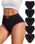 MIOTAN Women's 5 Pack High Waisted Briefs