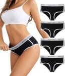 Avidlove Women's Black Cotton Cheeky Briefs Pack