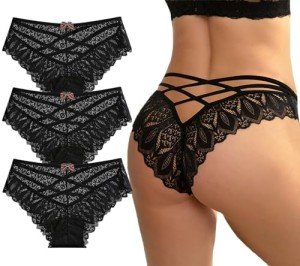 Cute Lace Floral Criss Cross Hipster Underwear Multi-Pack