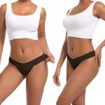 Pack of 10 Black Lace Thong Panties for Women