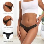 Pack of 10 Black Lace Thong Panties for Women
