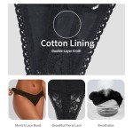 Pack of 10 Black Lace Thong Panties for Women