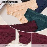APRSEA Women's Lace Trim Low Rise Bikini Panties 6 Pack