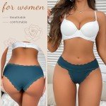 APRSEA Women's Lace Trim Low Rise Bikini Panties 6 Pack