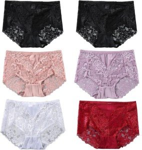 Cinvik Women's High Waisted Lace Cheeky Panties