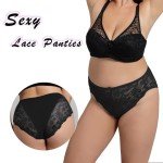 CINVIK Women's High Waist Lace Cheeky Panties 6 Pack