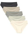Neione Women's Quick-Dry Cheeky Bikini Panties - 5 Pack