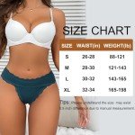 APRSEA Women's Lace Trim Low Rise Bikini Panties 6 Pack