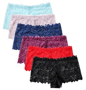 Solavia Women's Lace Boyshorts - 6 Pack Set