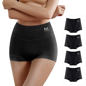 High-Waisted Cotton Boyshorts for Women - 4 Pack