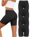 Comfortable High-Waisted Boyshorts - 4 Pack Black