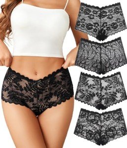 Avidlove Women's Lace Boyshorts - Pack of 4