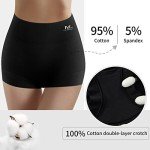 High-Waisted Cotton Boyshorts for Women - 4 Pack