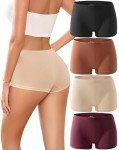 Soft Seamless Boy Shorts for Women - 4 Pack