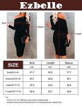 Ezbelle Women's Off The Shoulder 3/4 Sleeve Batwing HIPS-Wrap Pencil Party Sexy Bodycon Midi Dress, Navy Blue, Large