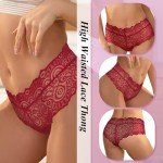 Cinvik Women's High Waisted Lace Boyshorts - White