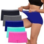 Ruxia Women's Seamless Boyshort Panties 5 Pack