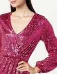 The Drop Women's Helena Sequin Wrap-Dress Luminous Pink, 3X, Plus Size