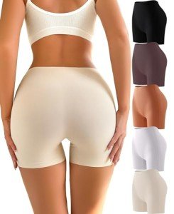 Knowyou Women's Seamless Boy Shorts 5-Pack