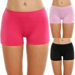 Ekouaer Women's Soft Seamless Boyshort Panties 3-Pack