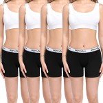 POKARLA Women's Cotton Boxer Briefs - 4 Pack