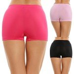 Ekouaer Women's Soft Seamless Boyshort Panties 3-Pack