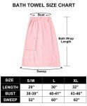 Knuffnee Wrap Towel for Women Body Wrap Bathrobe Shower Wrap Towels Adjustable Closure Pink S/M
