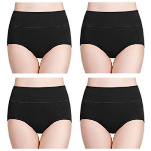 Wirarpa Women's High Waist Comfort Stretch Briefs 4 Pack