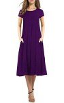 Casual A-Line Midi Dress with Pockets for Women