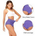 Forllori Women's Cotton High Waist Briefs - 5 Pack