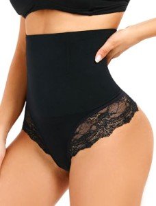 High Waist Lace Tummy Control Thong Panty