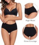 Wirapara Women's High Waist Cotton Briefs, 4 Pack