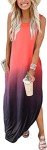 Cuptacc Women’s Floral Maxi Dress with Pockets